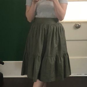 Zara green midi skirt